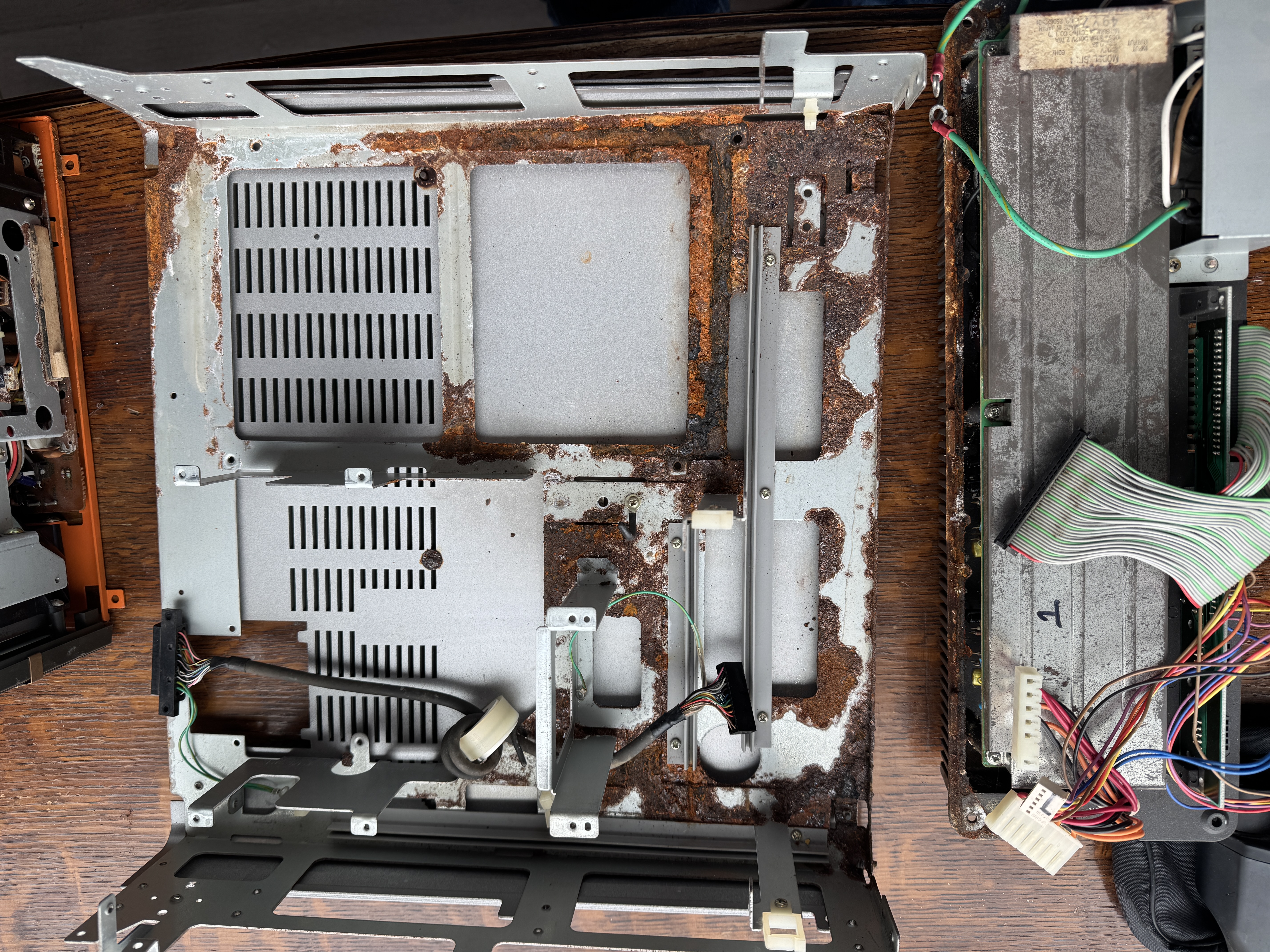 Badly rusted SX‑64 chassis frame