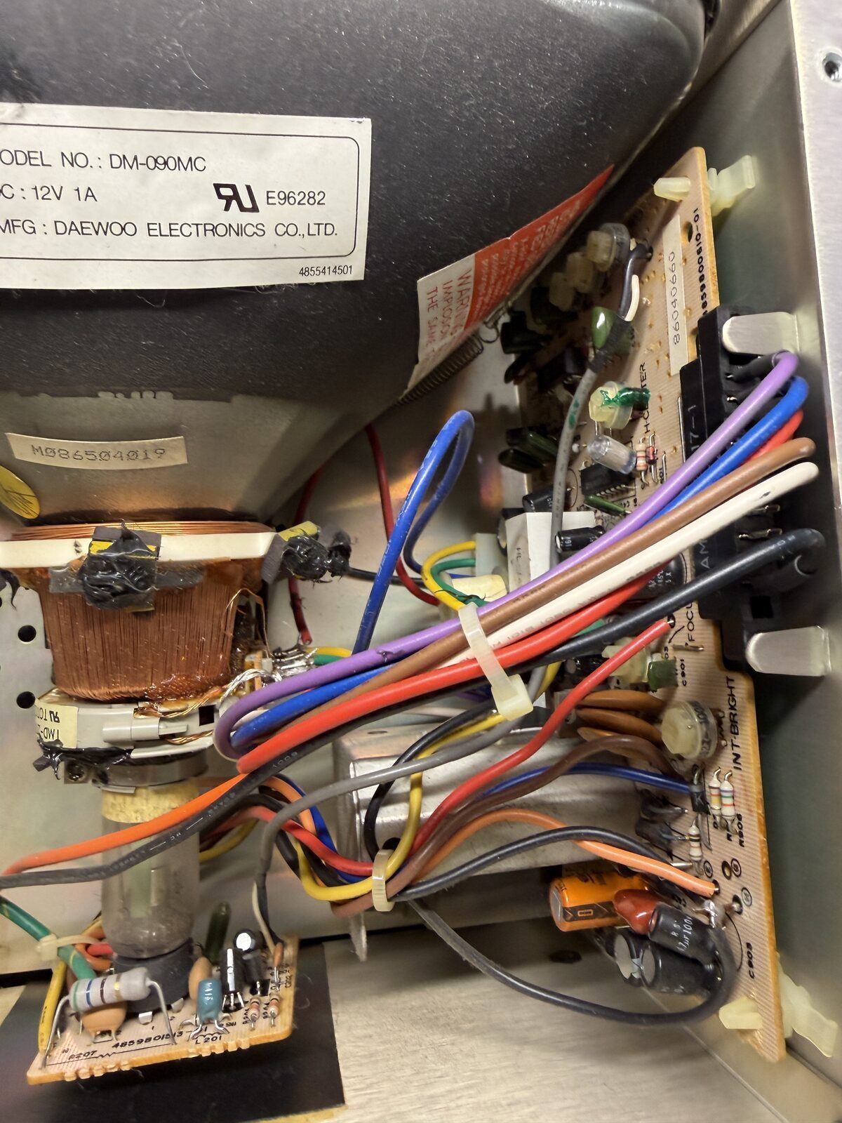 Here is the monitor. even getting in to adjust this was a challenge that required removal.