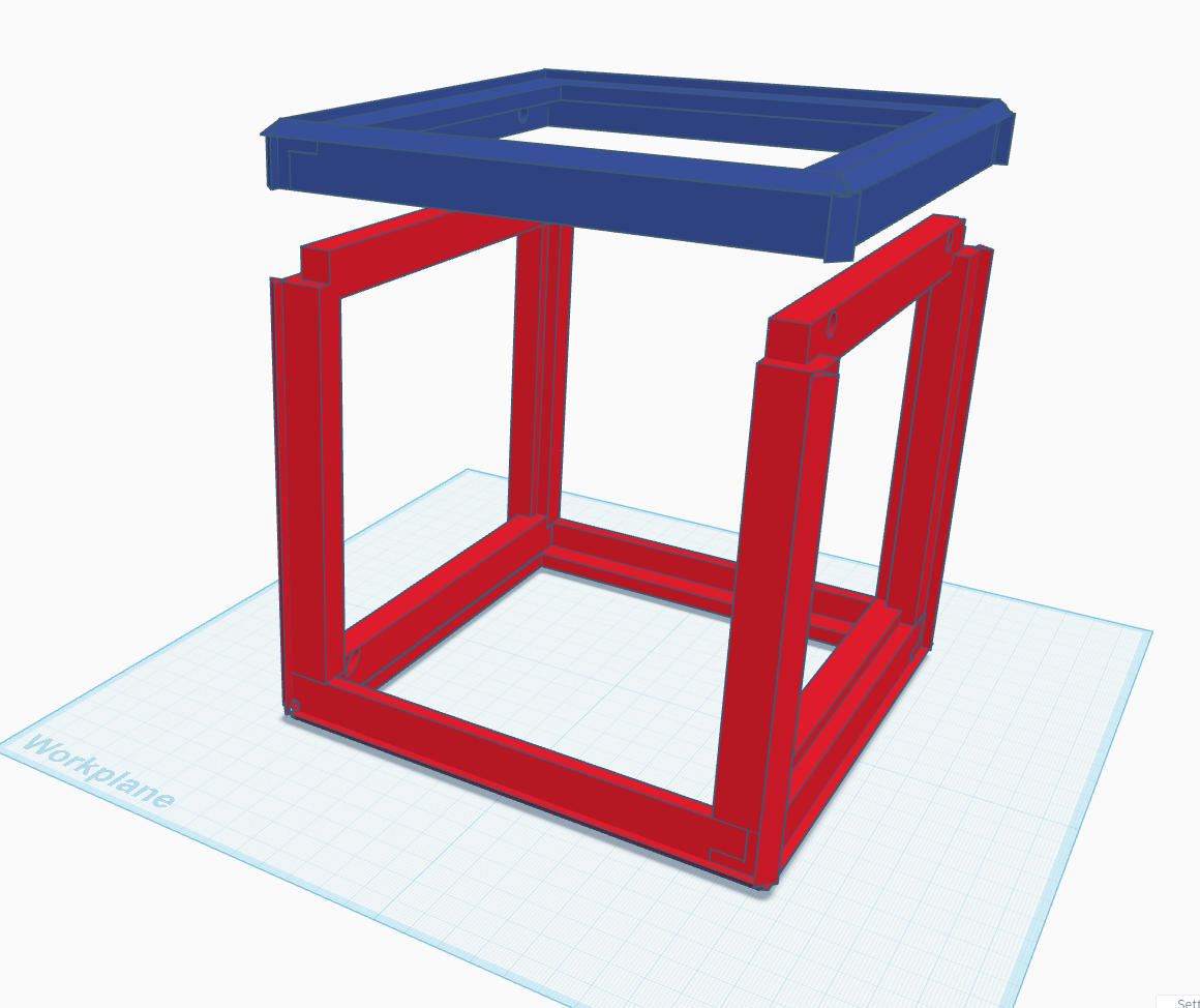 Improved LED cube frame using a more unified two piece structure