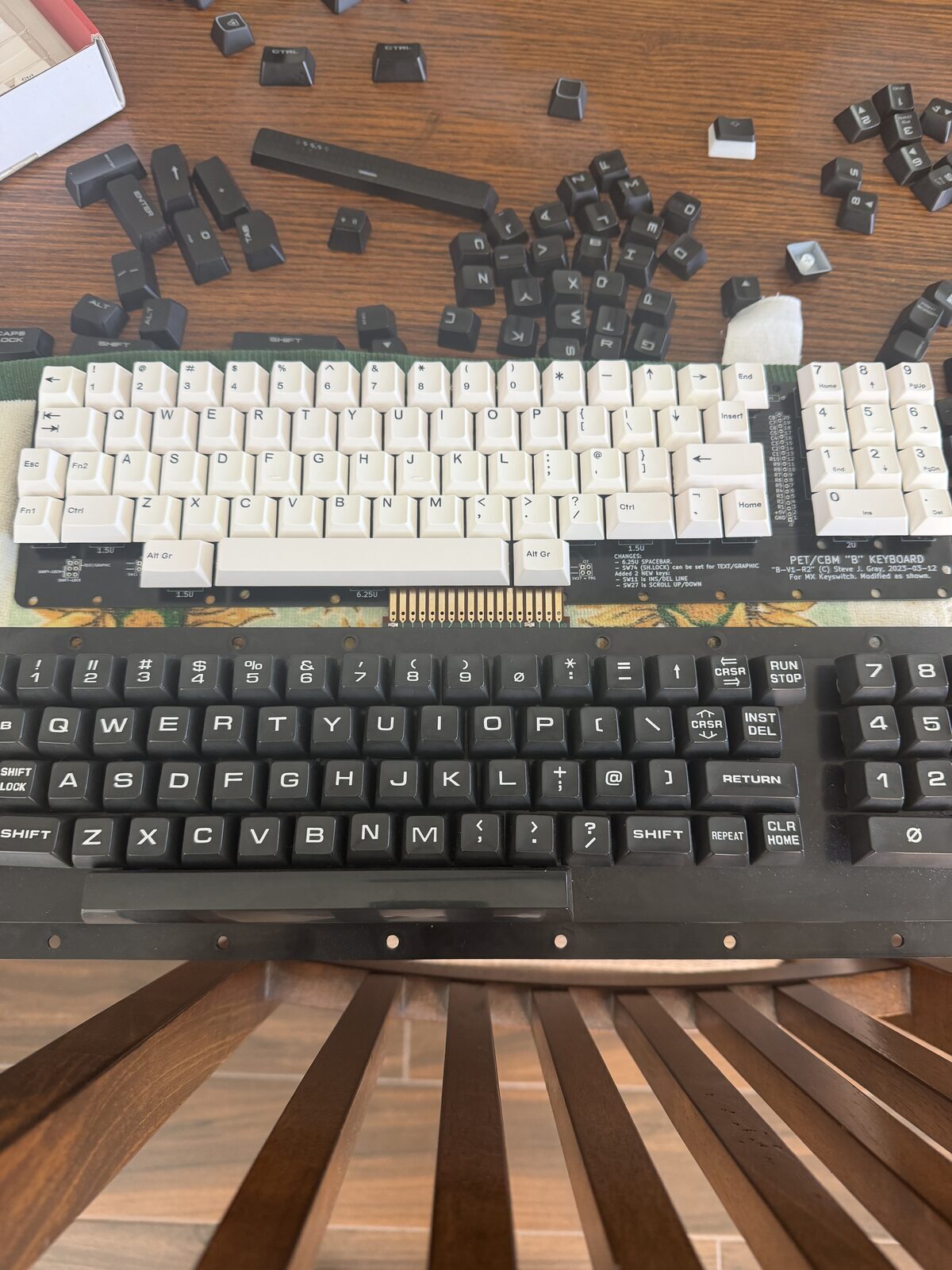 Bottom row and spacebar area of the PET replacement keyboard